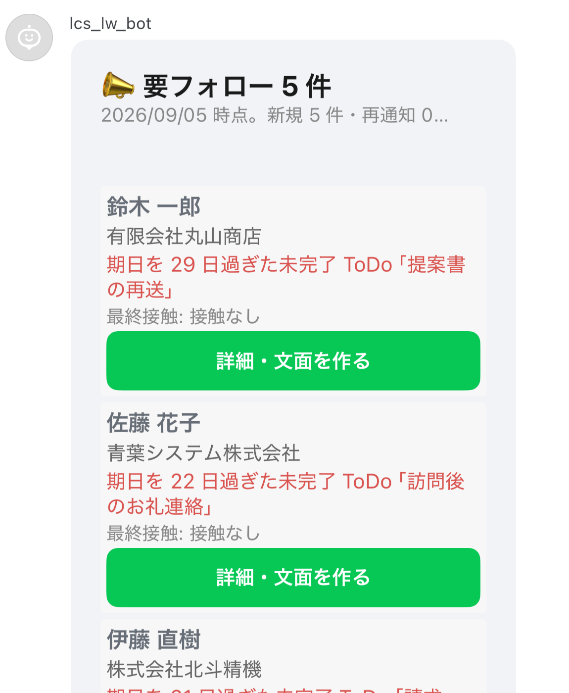 毎朝8時に届く要フォローの通知